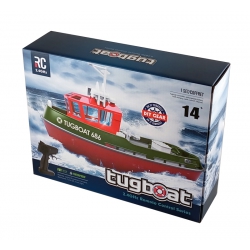 Łódź elektryczna Tugboat czarna 1:72 2.4Ghz RTR - Heng Long 3800-B